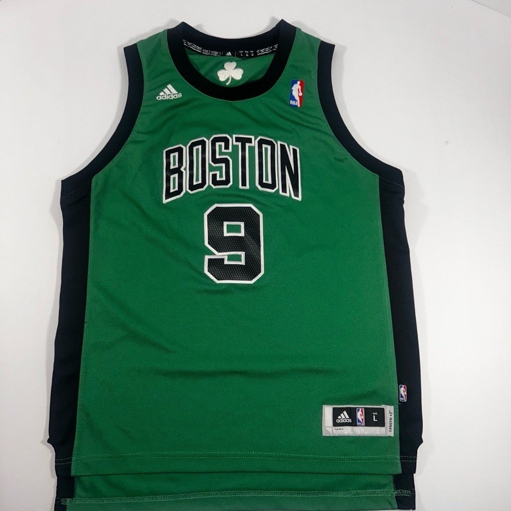 ADIDAS Youth Boston Celtics Rondo 9 Green Jersey‎ L 14-16 Swingman LENGTH +2